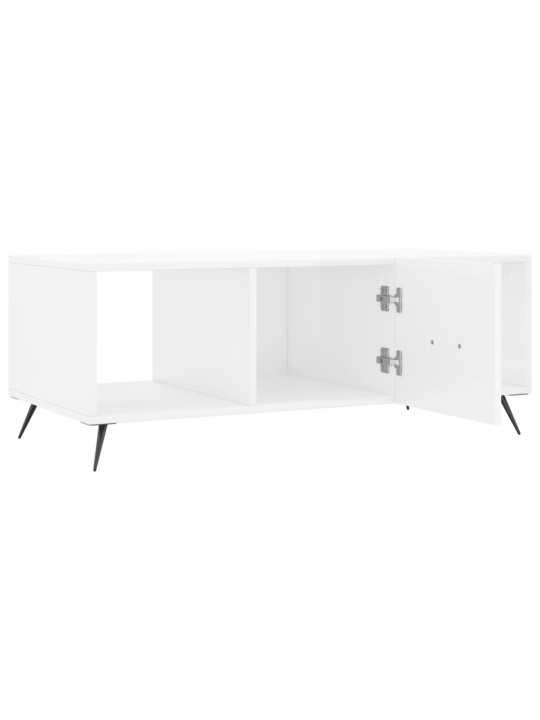 Konferenční stolek bílý s leskem 102x50x40 cm kompozitní dřevo