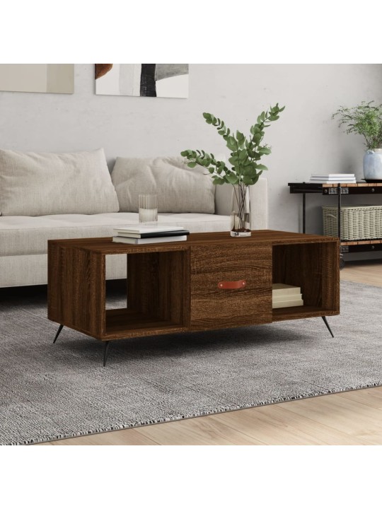 Konferenční stolek hnědý dub 102 x 50 x 40 cm kompozitní dřevo