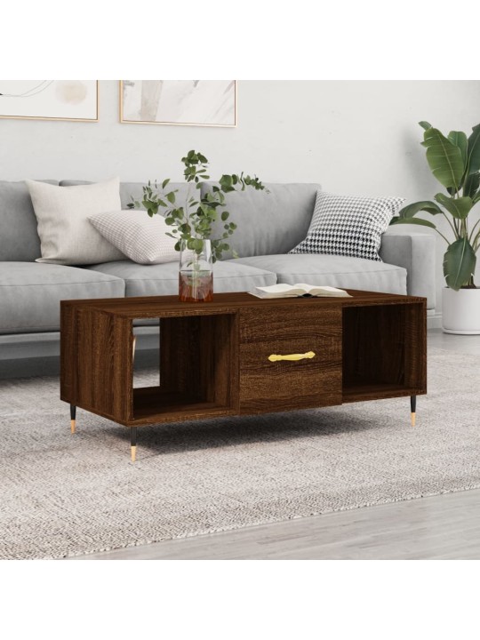 Konferenční stolek hnědý dub 102 x 50 x 40 cm kompozitní dřevo