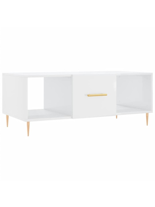 Konferenční stolek bílý s leskem 102x50x40 cm kompozitní dřevo