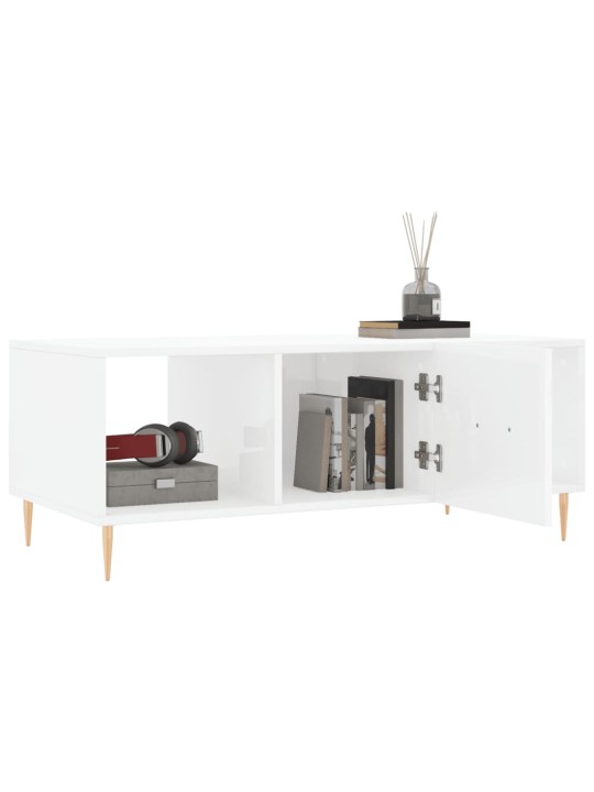 Konferenční stolek bílý s leskem 102x50x40 cm kompozitní dřevo