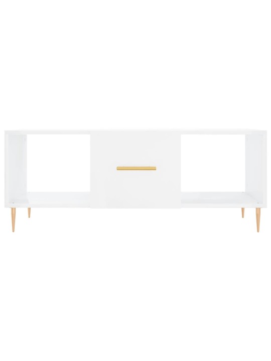 Konferenční stolek bílý s leskem 102x50x40 cm kompozitní dřevo