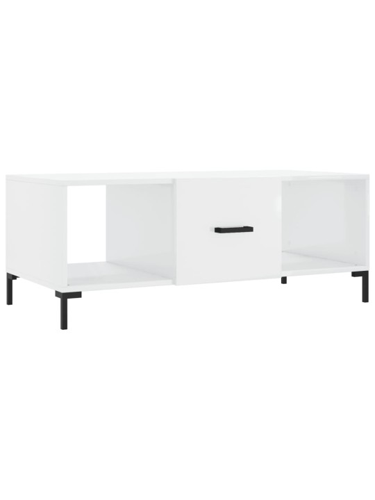 Konferenční stolek bílý s leskem 102x50x40 cm kompozitní dřevo