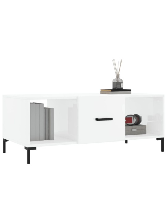 Konferenční stolek bílý s leskem 102x50x40 cm kompozitní dřevo