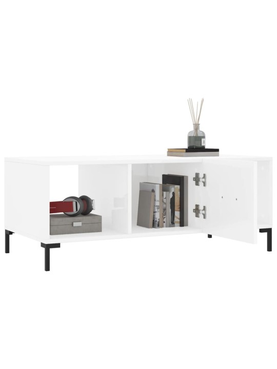 Konferenční stolek bílý s leskem 102x50x40 cm kompozitní dřevo