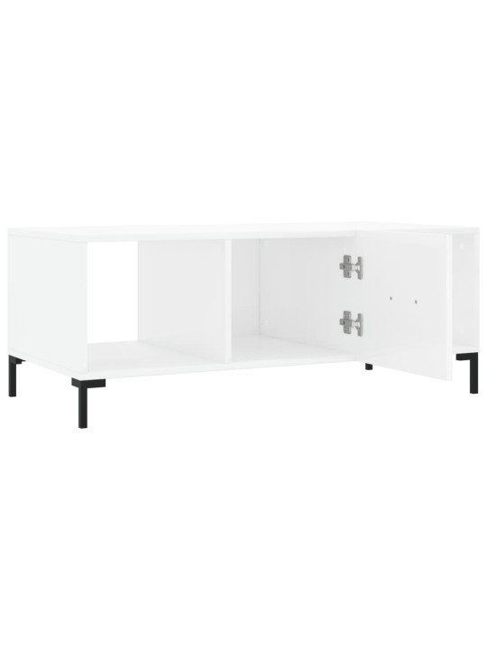 Konferenční stolek bílý s leskem 102x50x40 cm kompozitní dřevo