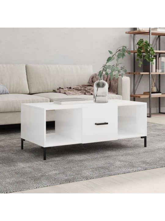 Konferenční stolek bílý s leskem 102x50x40 cm kompozitní dřevo