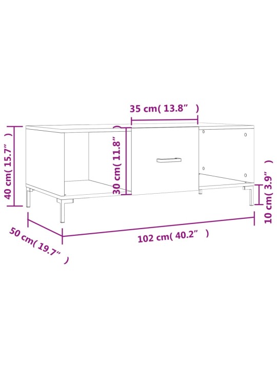 Konferenční stolek dub sonoma 102 x 50 x 40 cm kompozitní dřevo