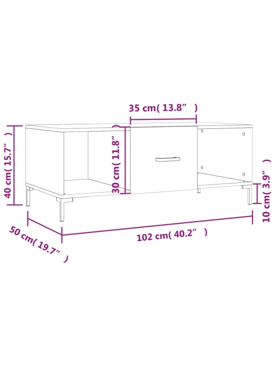 Konferenční stolek dub sonoma 102 x 50 x 40 cm kompozitní dřevo