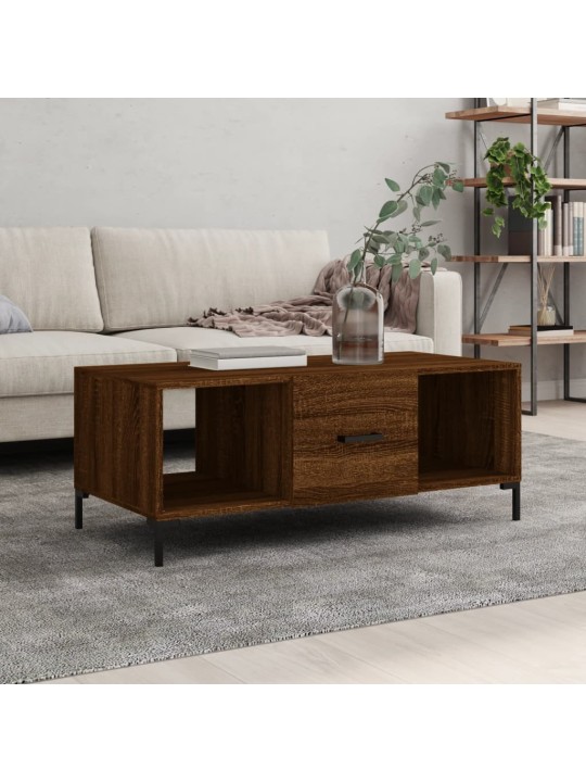 Konferenční stolek hnědý dub 102 x 50 x 40 cm kompozitní dřevo