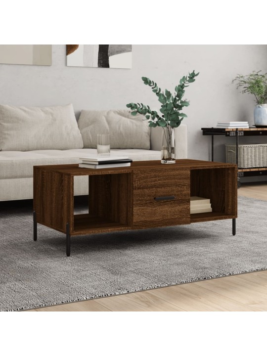 Konferenční stolek hnědý dub 102 x 50 x 40 cm kompozitní dřevo