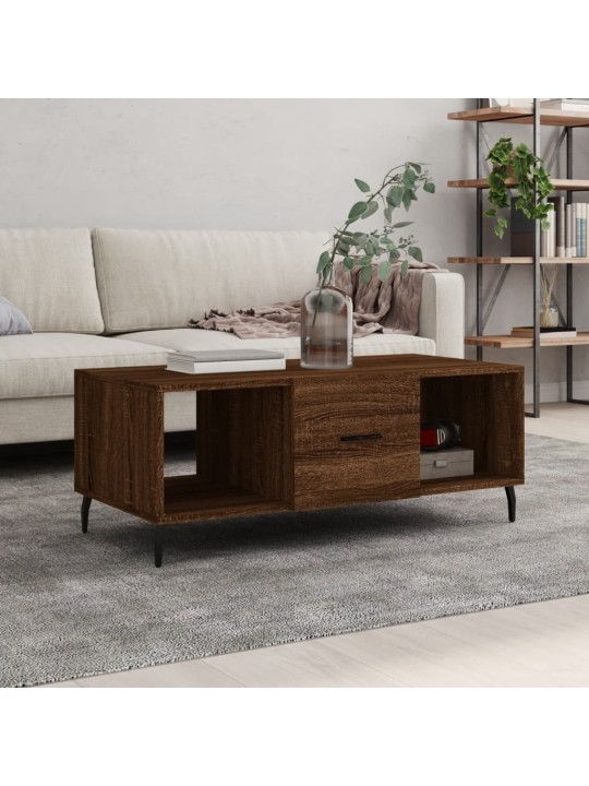 Konferenční stolek hnědý dub 102 x 50 x 40 cm kompozitní dřevo