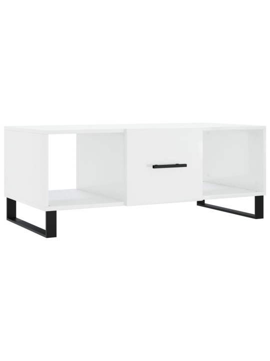 Konferenční stolek bílý s leskem 102x50x40 cm kompozitní dřevo