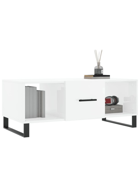 Konferenční stolek bílý s leskem 102x50x40 cm kompozitní dřevo
