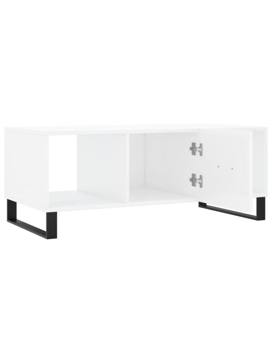 Konferenční stolek bílý s leskem 102x50x40 cm kompozitní dřevo