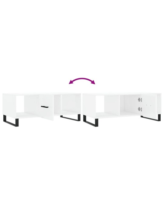 Konferenční stolek bílý s leskem 102x50x40 cm kompozitní dřevo