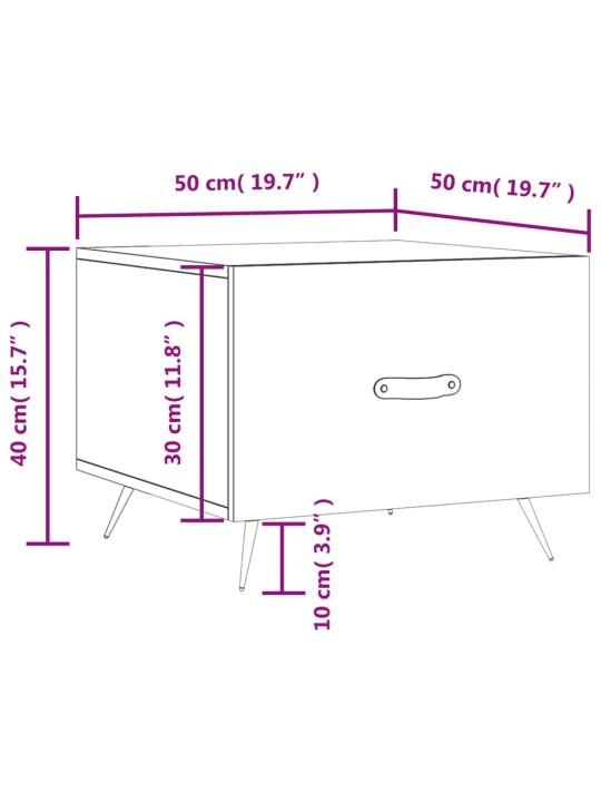 Konferenční stolek bílý 50 x 50 x 40 cm kompozitní dřevo