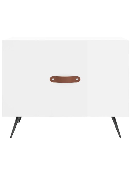 Konferenční stolek lesklý bílý 50 x 50 x 40 cm kompozitní dřevo