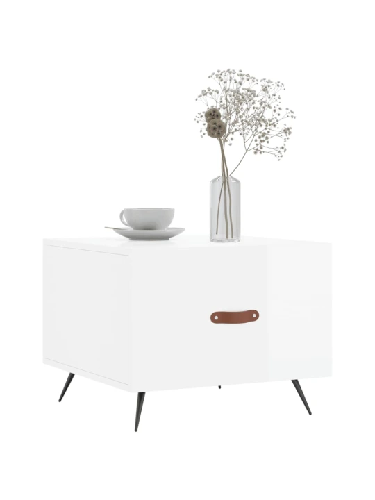 Konferenční stolky 2 ks lesklé bílé 50x50x40cm kompozitní dřevo