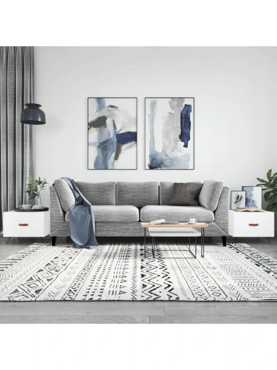Konferenční stolky 2 ks lesklé bílé 50x50x40cm kompozitní dřevo