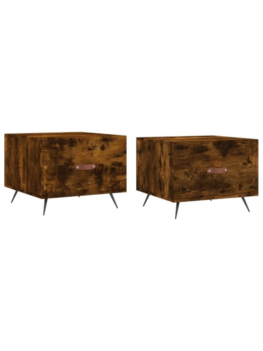 Konferenční stolky 2 ks kouřový dub 50x50x40cm kompozitní dřevo