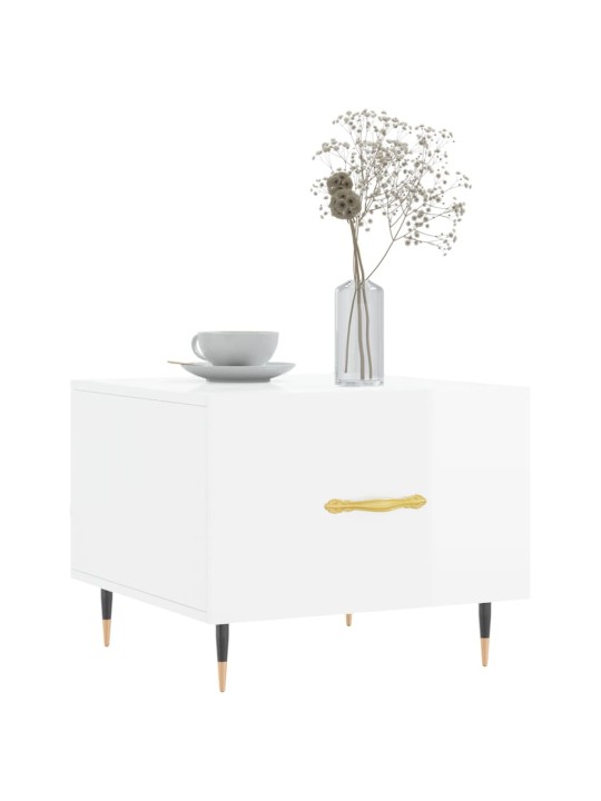 Konferenční stolky 2 ks lesklé bílé 50x50x40cm kompozitní dřevo