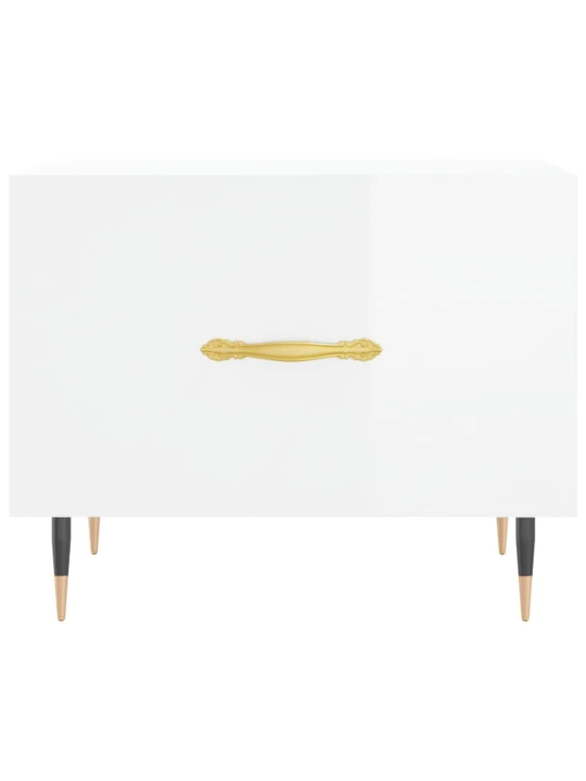 Konferenční stolky 2 ks lesklé bílé 50x50x40cm kompozitní dřevo