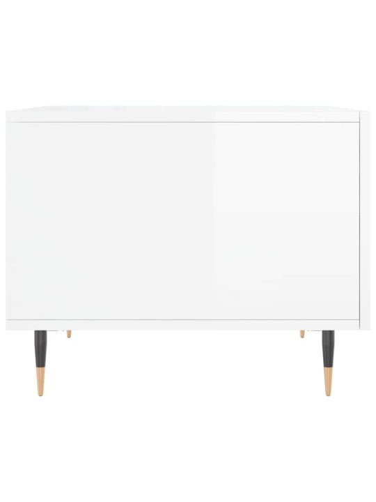 Konferenční stolky 2 ks lesklé bílé 50x50x40cm kompozitní dřevo