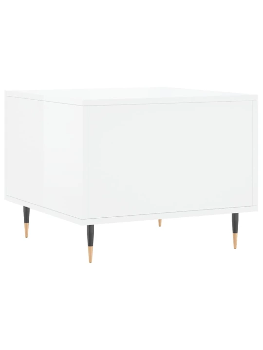 Konferenční stolky 2 ks lesklé bílé 50x50x40cm kompozitní dřevo