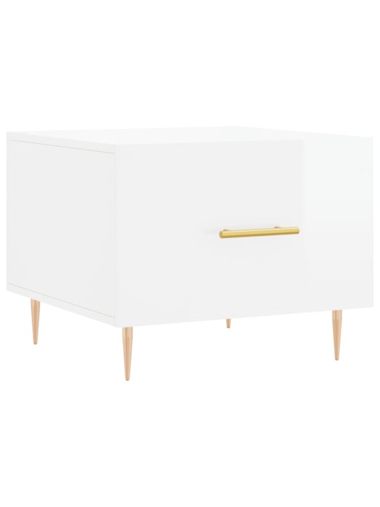 Konferenční stolky 2 ks lesklé bílé 50x50x40cm kompozitní dřevo