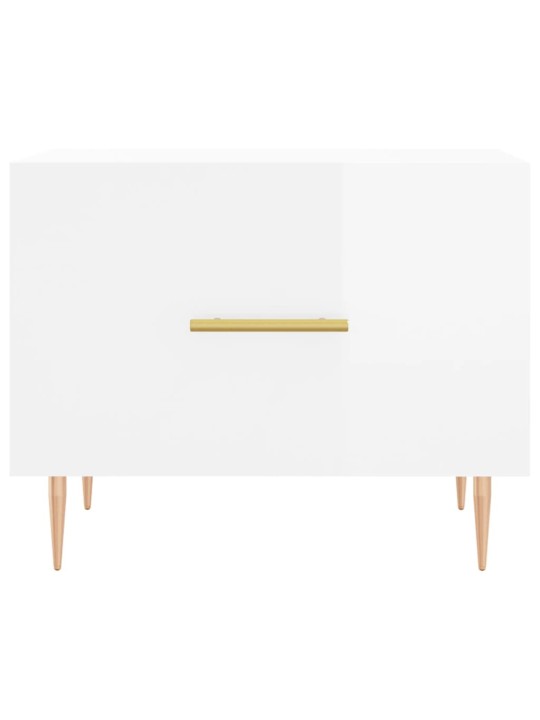 Konferenční stolky 2 ks lesklé bílé 50x50x40cm kompozitní dřevo