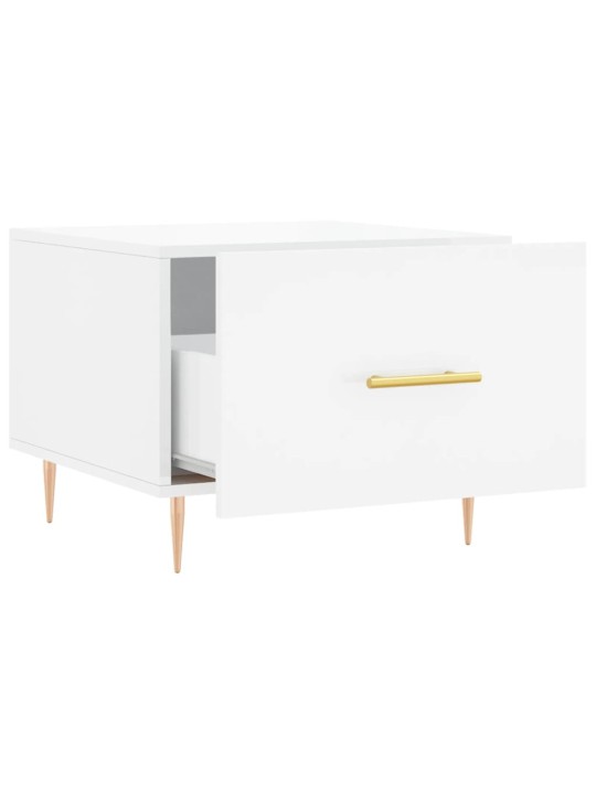 Konferenční stolky 2 ks lesklé bílé 50x50x40cm kompozitní dřevo