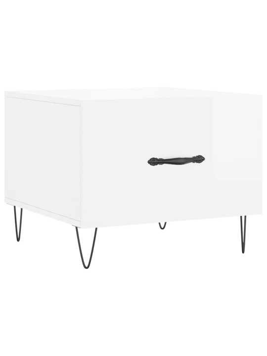 Konferenční stolky 2 ks lesklé bílé 50x50x40cm kompozitní dřevo