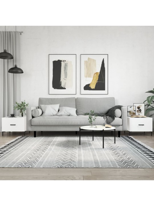 Konferenční stolky 2 ks bílé 50 x 50 x 40 cm kompozitní dřevo