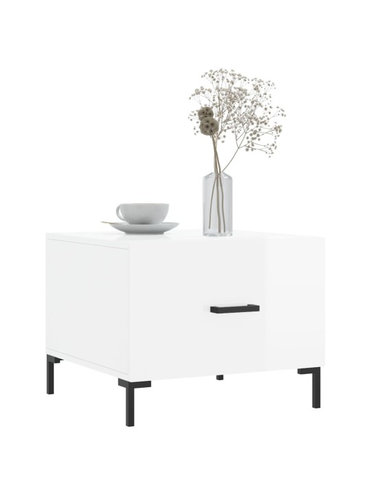 Konferenční stolky 2 ks lesklé bílé 50x50x40cm kompozitní dřevo