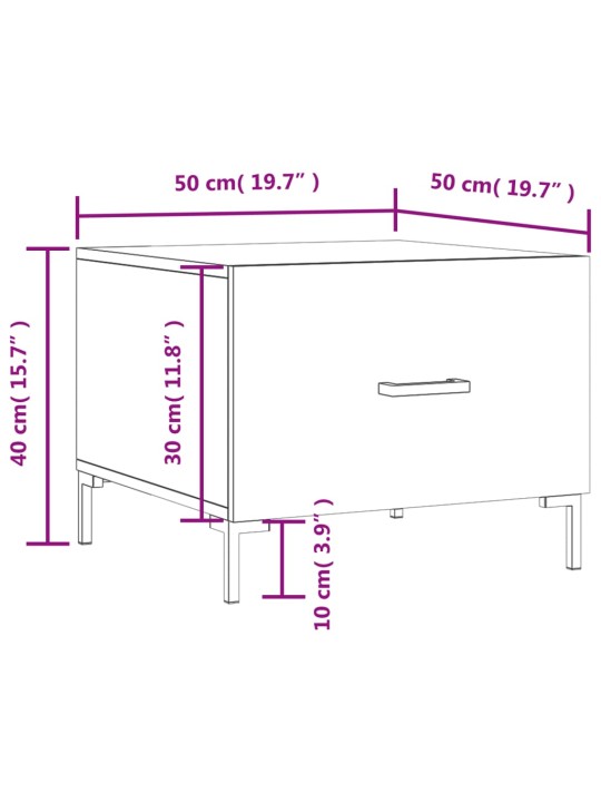 Konferenční stolek betonově šedý 50x50x40 cm kompozitní dřevo