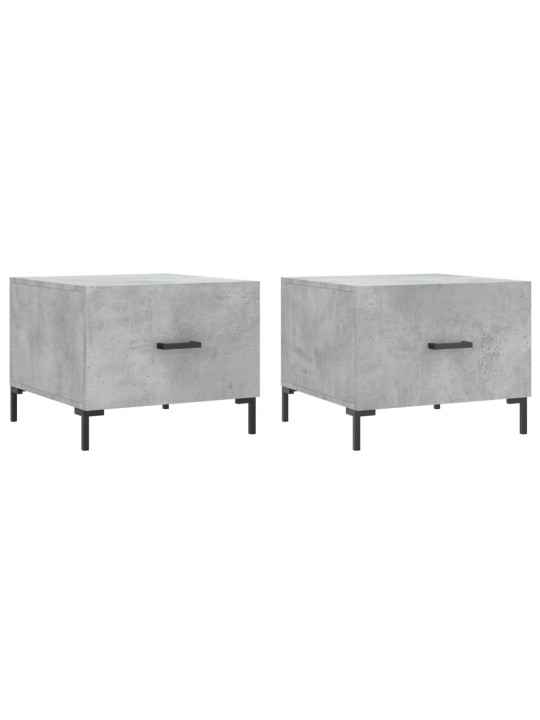 Konferenční stolky 2 ks betonově šedé 50 x 50 x 40 cm kompozit
