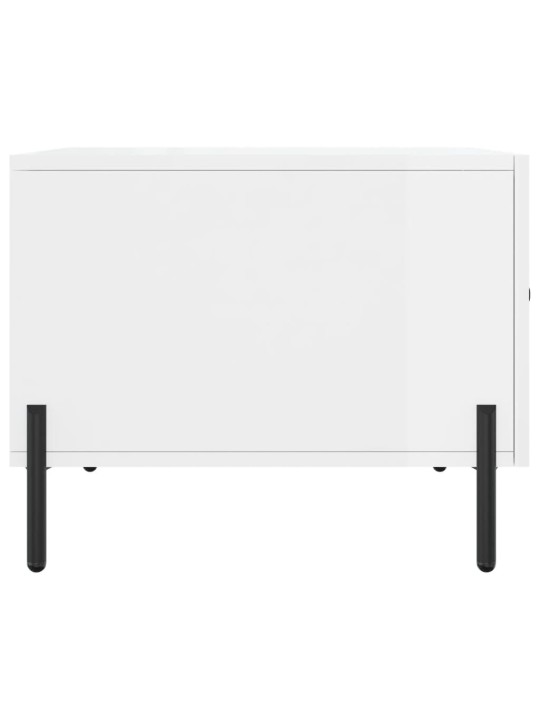 Konferenční stolek lesklý bílý 50 x 50 x 40 cm kompozitní dřevo