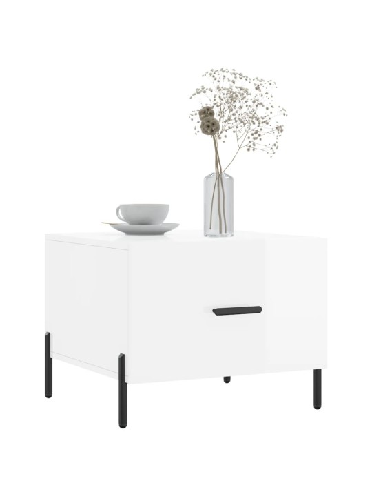Konferenční stolky 2 ks lesklé bílé 50x50x40cm kompozitní dřevo