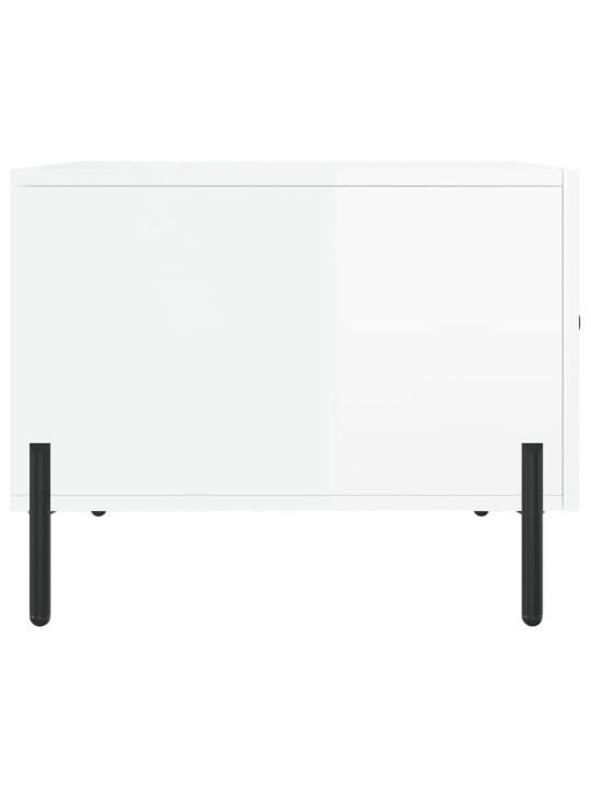 Konferenční stolky 2 ks lesklé bílé 50x50x40cm kompozitní dřevo