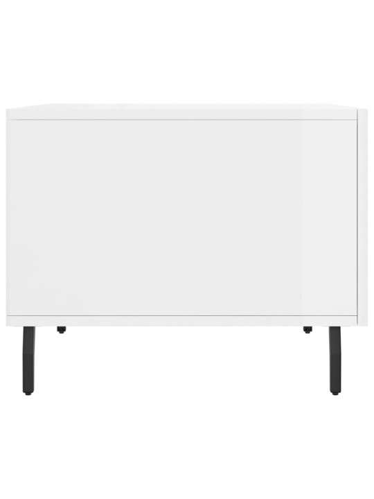 Konferenční stolek lesklý bílý 50 x 50 x 40 cm kompozitní dřevo