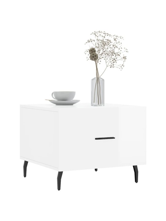 Konferenční stolky 2 ks lesklé bílé 50x50x40cm kompozitní dřevo