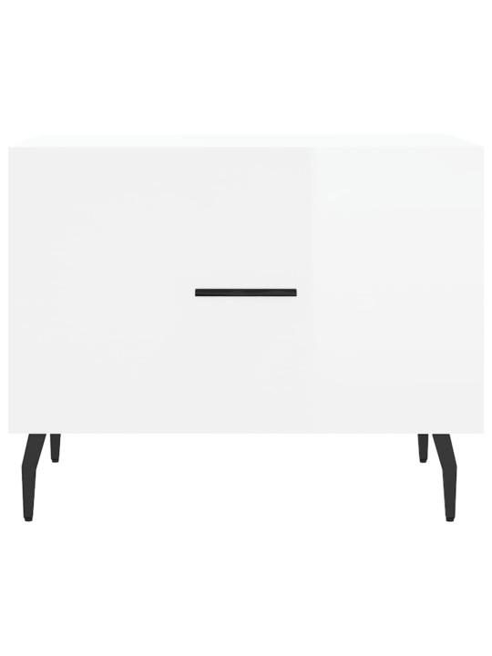 Konferenční stolky 2 ks lesklé bílé 50x50x40cm kompozitní dřevo