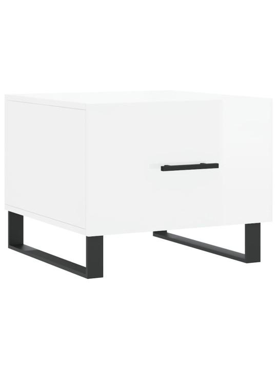 Konferenční stolky 2 ks lesklé bílé 50x50x40cm kompozitní dřevo