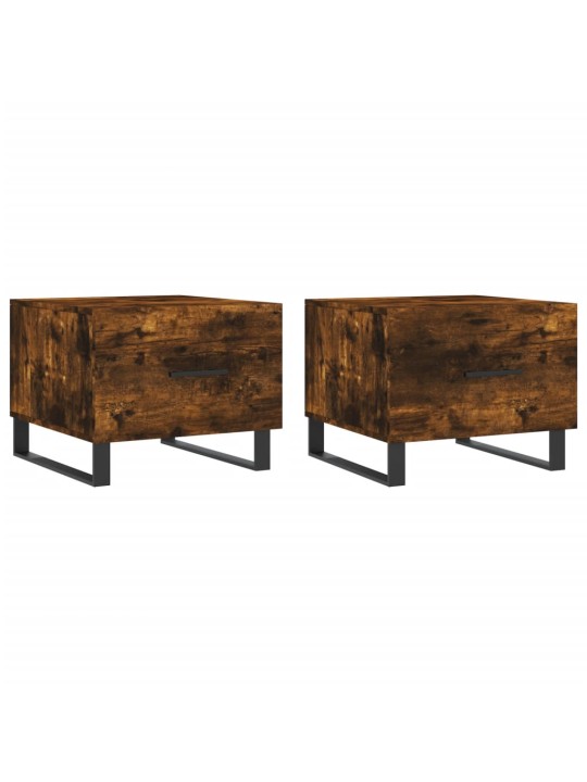 Konferenční stolky 2 ks kouřový dub 50x50x40cm kompozitní dřevo