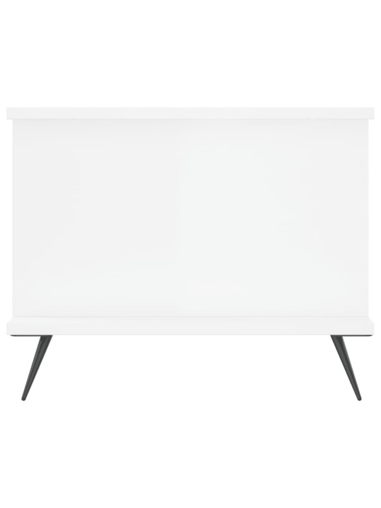 Konferenční stolek lesklý bílý 90 x 50 x 40 cm kompozitní dřevo