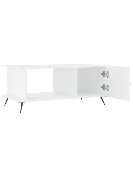 Konferenční stolek lesklý bílý 90 x 50 x 40 cm kompozitní dřevo