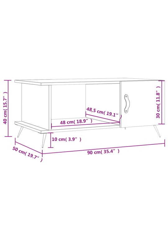 Konferenční stolek dub sonoma 90 x 50 x 40 cm kompozitní dřevo