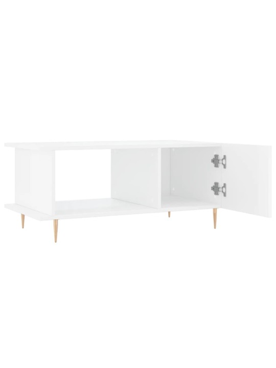 Konferenční stolek lesklý bílý 90 x 50 x 40 cm kompozitní dřevo