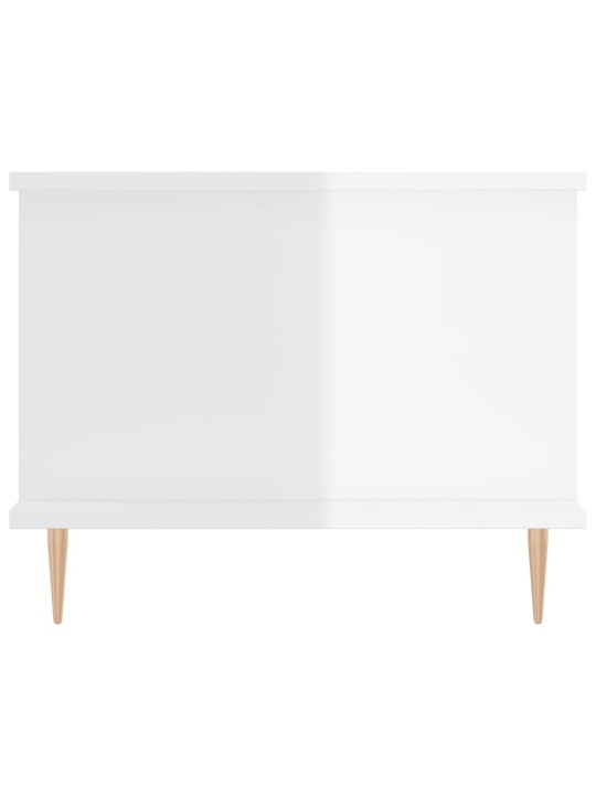 Konferenční stolek lesklý bílý 90 x 50 x 40 cm kompozitní dřevo